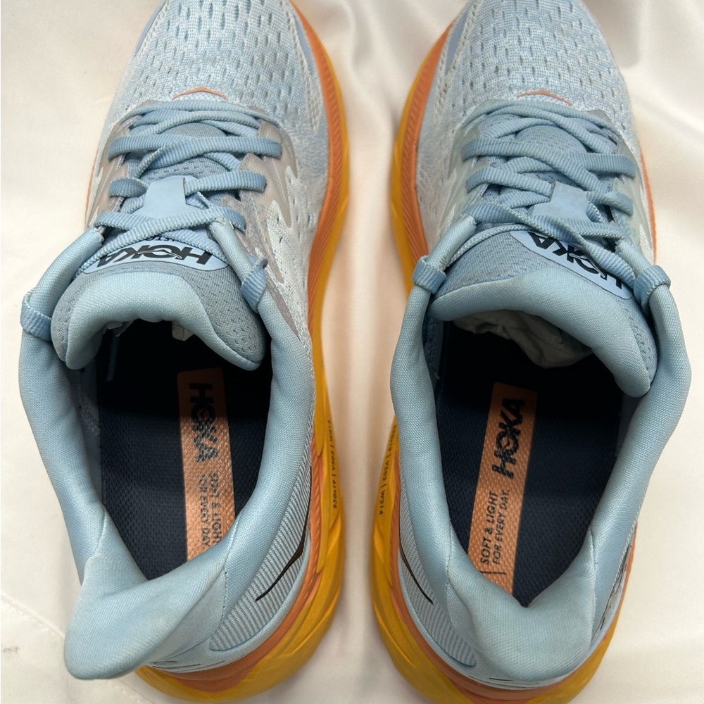 Hoka Women’s One One Clifton 8 Summer Song Ice Blue 10B Run Walk Comfy - Picture 9 of 15